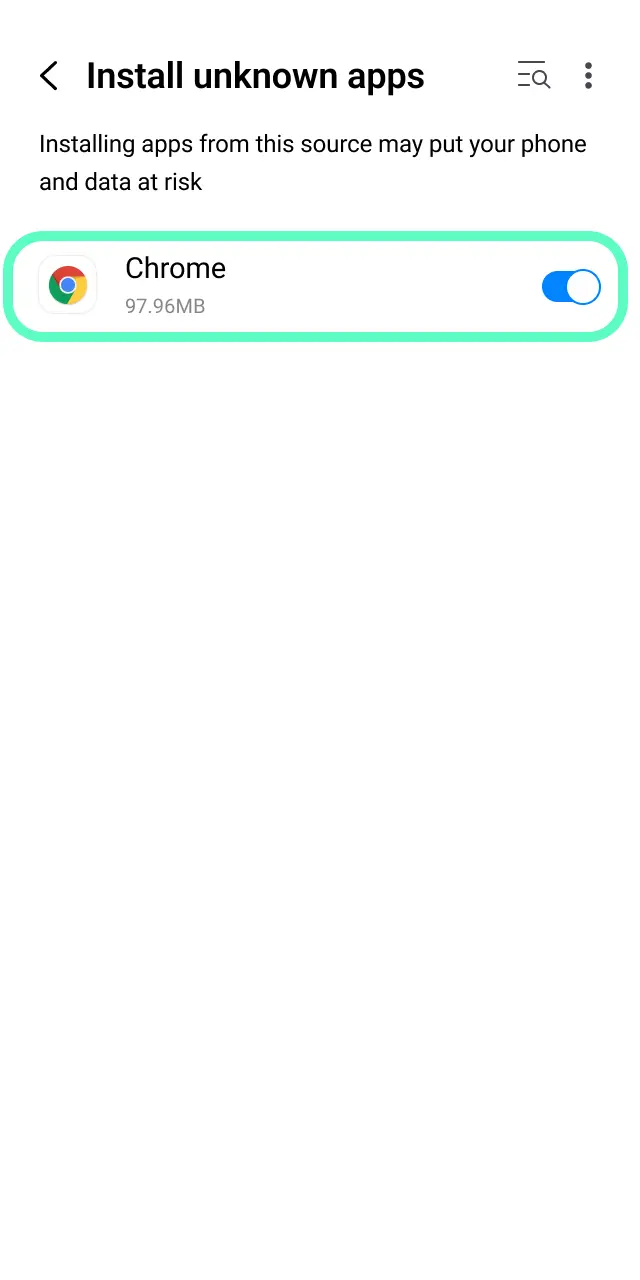 Enable installation from unknown sources in Android settings to install Thrill.