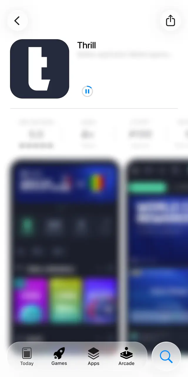 Wait for Thrill to download and install automatically on your iPhone or iPad.