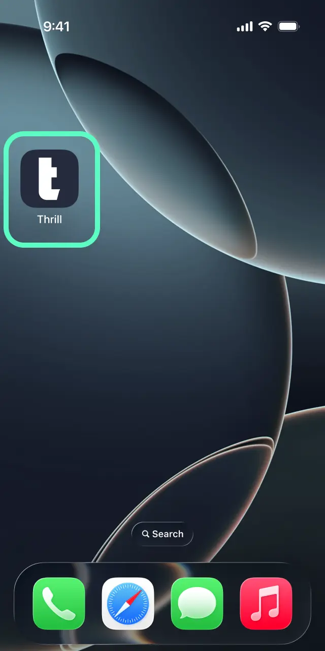 Tap the Thrill app icon on your home screen, log in or register, and start playing.
