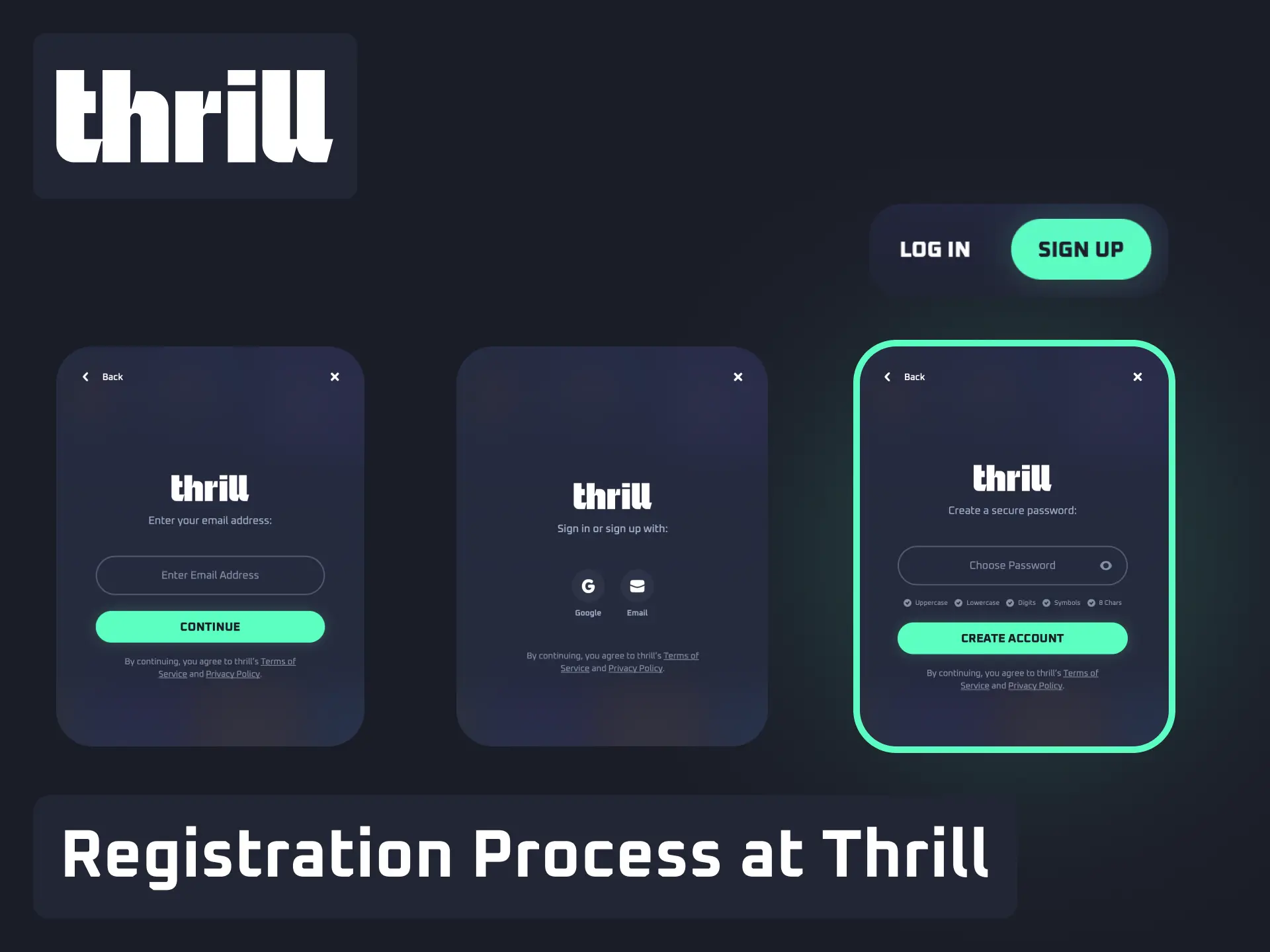 Step by step registration process at Thrill Bangladesh to create your betting account.