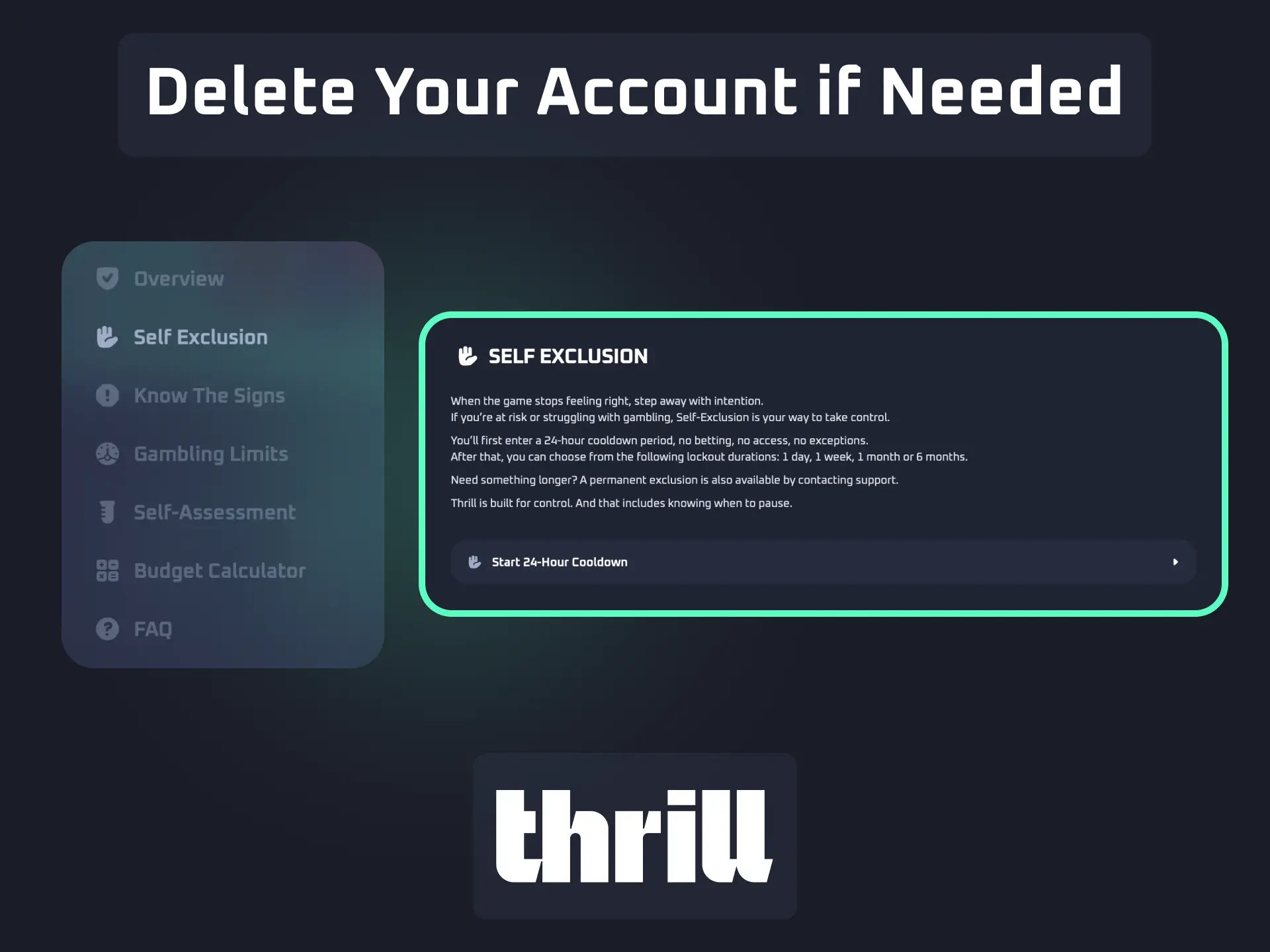 Steps to delete your Thrill account if you no longer wish to use the platform.